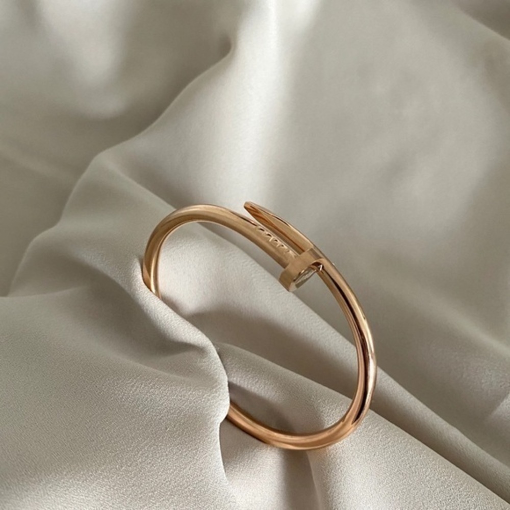 Nail Cuff Bangle Bracelet in Rose Gold